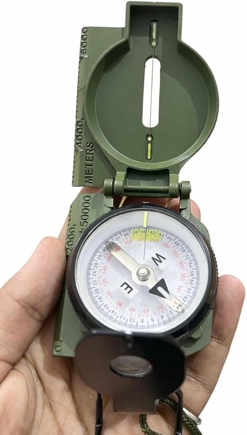 US Military Style Phosphorescent Waterproof Lensatic Compass Accurate Hand Held - Image 9