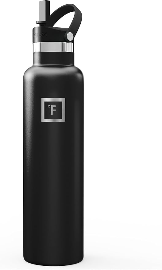 IRON °FLASK Camping & Hiking Hydration Flask - 24 oz Midnight Black by IronFlask