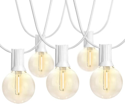 SUNTHIN White Outdoor String Lights, 48FT White Patio Lights by SUNTHIN