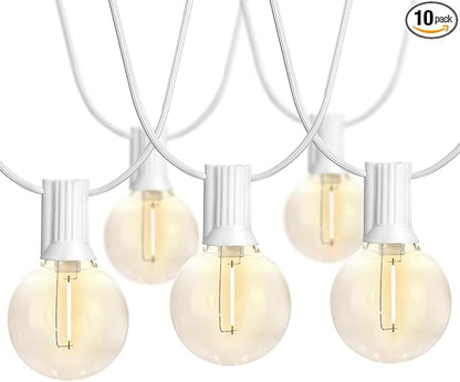 SUNTHIN Outdoor White String Lights, 27FT White Patio Lights by SUNTHIN