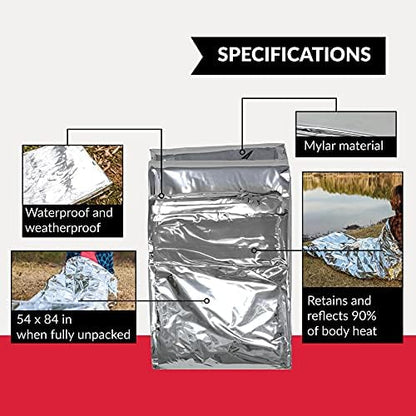 Ever Ready First Aid Mylar Rescue Blanket, Large Silver Thermal Sheet - Image 2