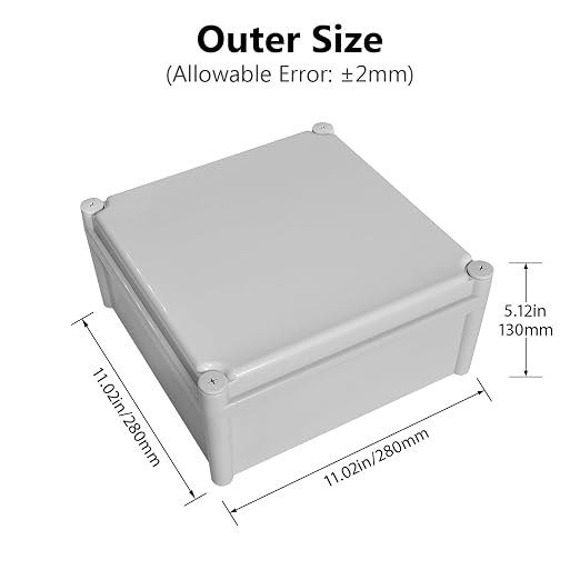LeMotech Waterproof Dustproof IP67 Junction Box DIY Case Enclosure Gray 11 x 11 - Image 2