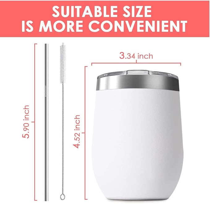 6 Pack 12 oz Stainless Steel Stemless Wine Tumbler - Image 3