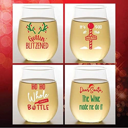 Set of 4 Shatterproof Designer 16 oz Plastic Wine Glasses MADE in the USA - Image 5