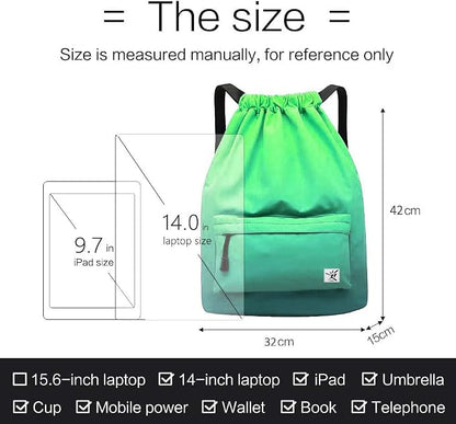 Waterproof Drawstring Bag, Gym Bag Sackpack Sports Beach Backpack - Image 7