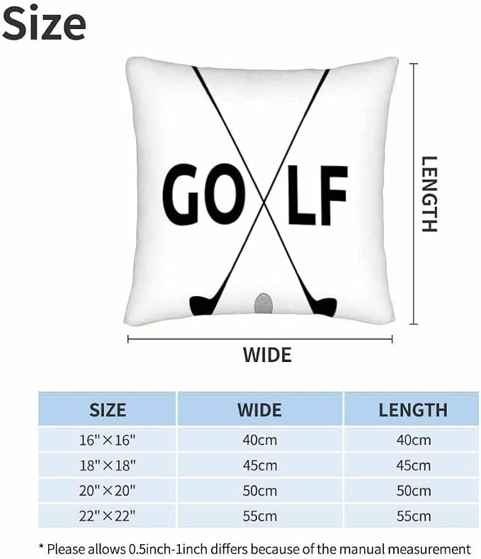 Black Golf Clubs Pillow Covers 18 X 18 Sports Themed Decor Symbol Golf Set of 2 - Image 6