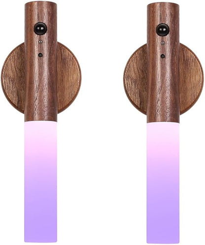 LANDGOO 2 Pack Walnut Night Lights by LANDGOO
