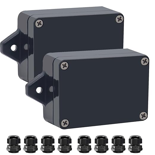 Junction Box IP65 Waterproof ABS Plastic Electrical Project Case Power Junction by Otdorpatio