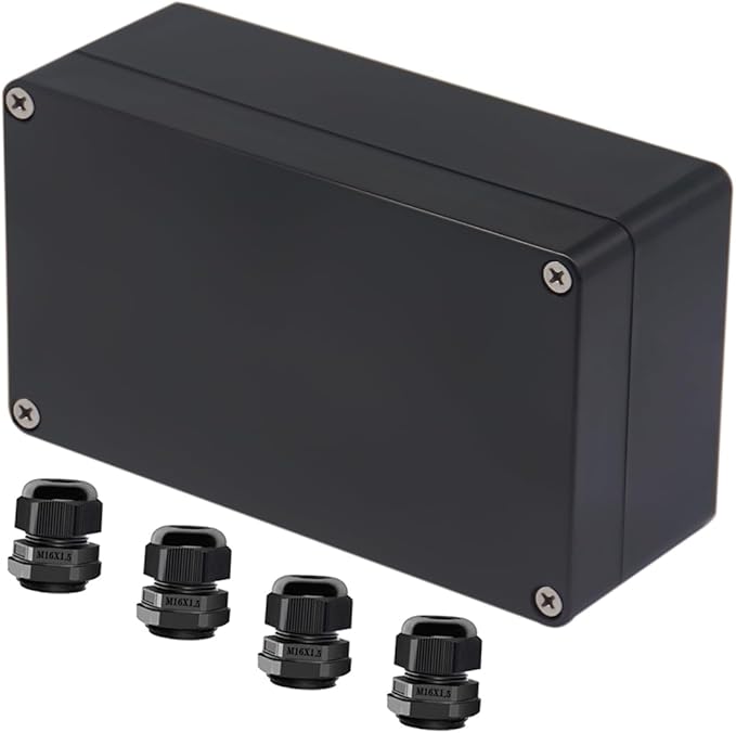 Project Box ABS Black Electrical Boxes IP65 Outdoor Waterproof Box Electronic by Raculety
