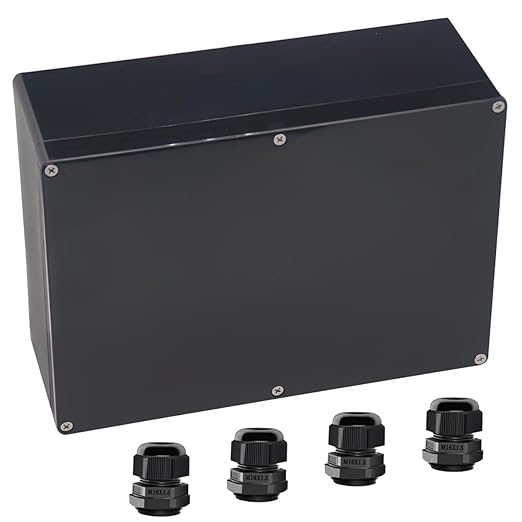 Junction Box IP65 Waterproof ABS Plastic Electrical Project Case Power Junction by Otdorpatio