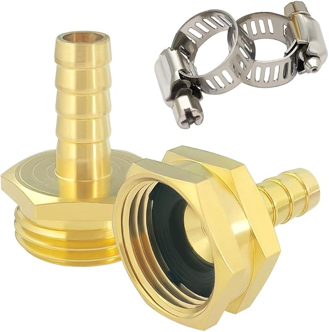 Hooshing 1/2" Garden Hose Repair Kit Male and Female Brass Hose Mender End by Hooshing