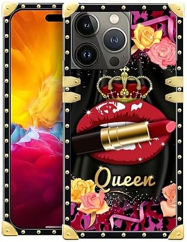 Compatible with iPhone 15 Pro Max Case, Queen Lip Crown Leopard Print Luxury by Unknown