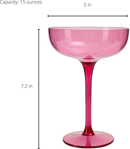 Plastic Acrylic Shatterproof Martini, Champagne & Cocktail Unbreakable Glasses - Image 8