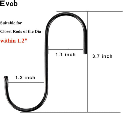 30 Pack Black S Hooks Steel Hanging Hooks Heavy Duty S Hanger Hook Metal - Image 2