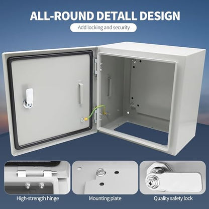 IP66 Waterproof & Dustproof Electrical Junction Box, 12 * 12 * 8 Inch Metal - Image 3