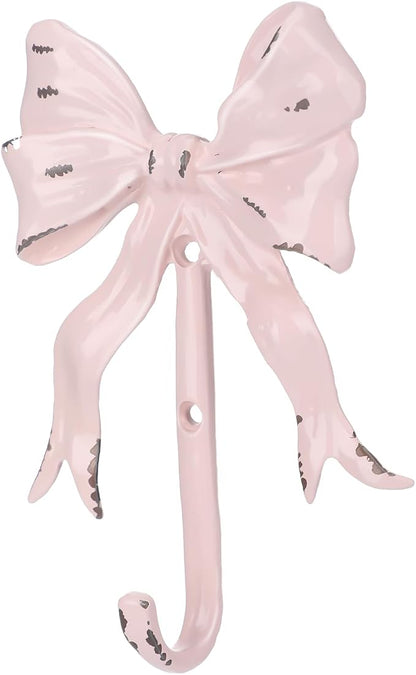 CroBlissful 1 Pcs Coquette Iron Pink Bow Hook Home Decorative Multi-Purpose by CroBlissful