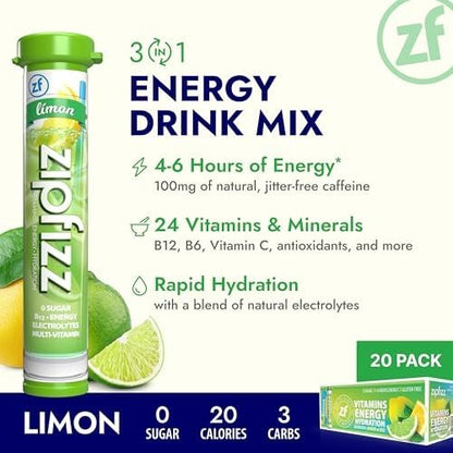 Zipfizz Daily Energy Drink Powder, 20 Pack | 3-in-1 Sustained Energy, Rapid - Image 4
