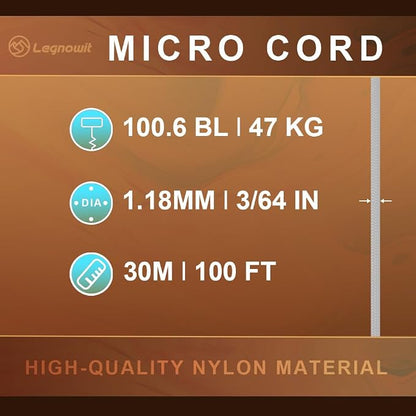 Micro Paracord, 1.18mm x 100ft Thin Mini Utility Braided Small Paracord - Image 2