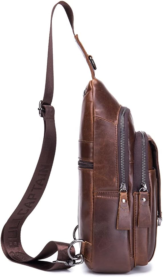 Hebetag Leather Sling Bag Crossbody Backpack - Image 3