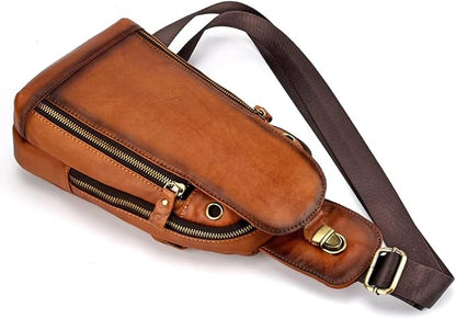 Leather Sling Bag Crossbody Backpack - Image 4