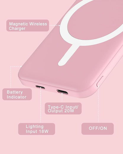 podoru for Magsafe Battery Pack, 5000mAh Magnetic Power Bank - Image 6