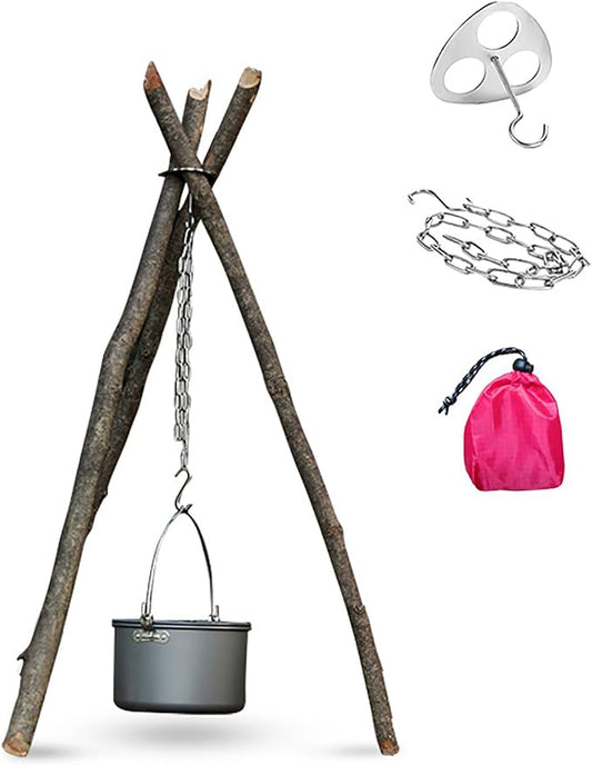 Adjustable Camping Tripod for Cooking by Unknown