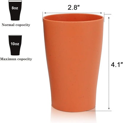 Homienly Stackable Drinking Glasses Set Wheat Straw Shatterproof Cups | - Image 2