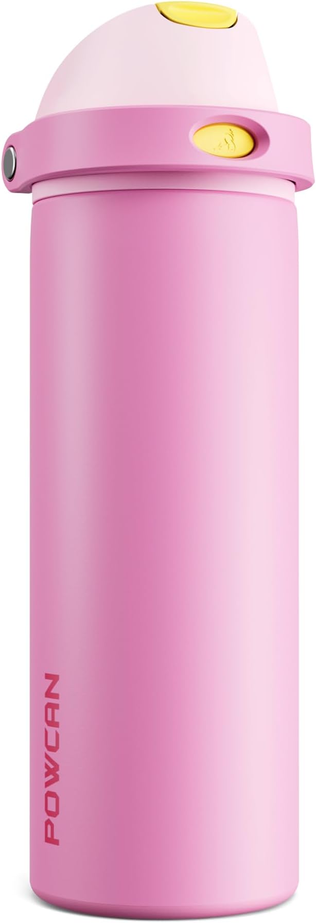 POWCAN 24 oz Steel Water Bottle: 2-in-1 Push-Button Spout & Quick-Flip Straw by POWCAN