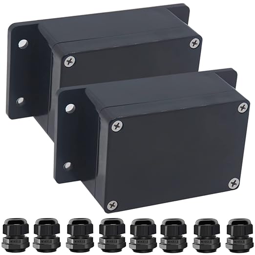 2Packs Junction Box IP65 Waterproof ABS Plastic Electrical Project Case Power by Otdorpatio