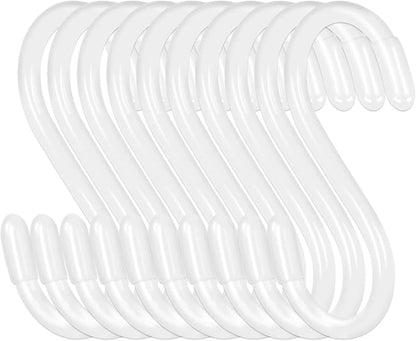 DINGEE 30 Pack 3 Inch White S Hooks, Vinyl Coated Heavy Duty S Hook by DINGEEUtilityHook