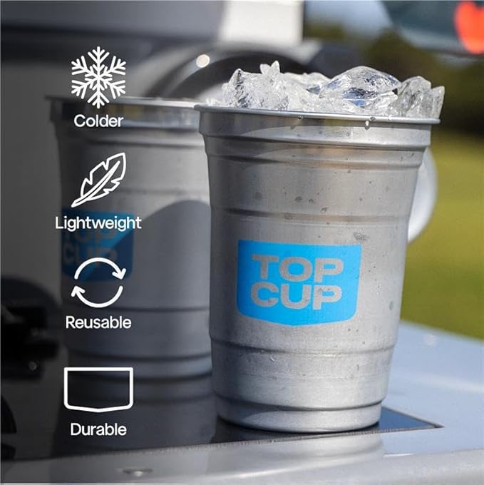 Top Cup – 12 Ounce, Reusable Aluminum Party Cups | Stealth Design | Cold-Holding - Image 2