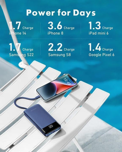 charmast Portable Charger with Built in Cables, Power Bank with Cords Wires - Image 6