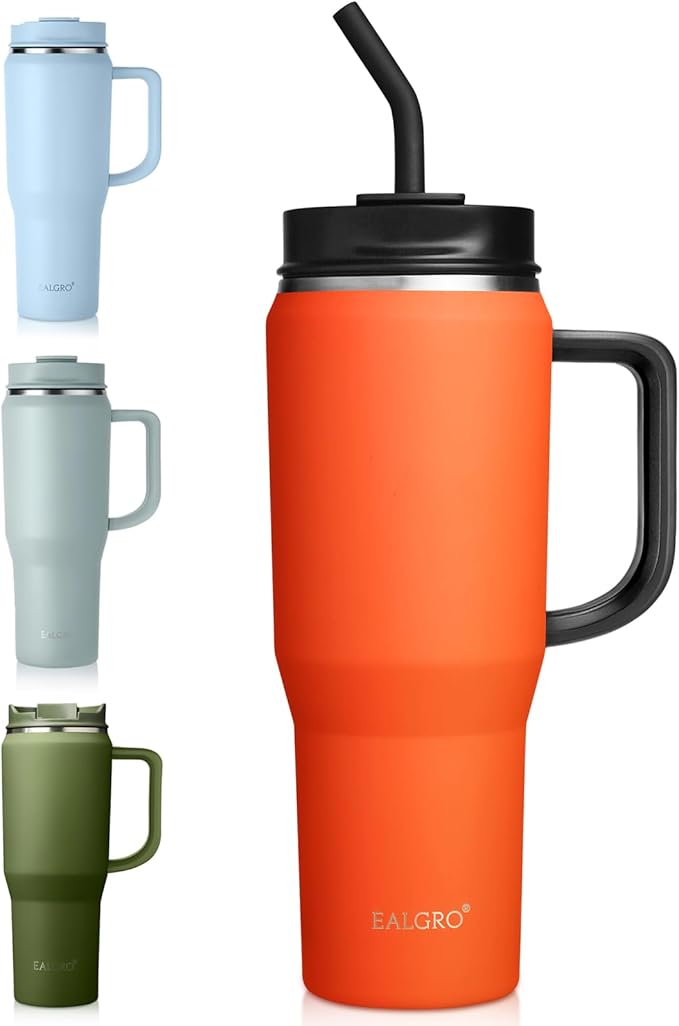 EALGRO 40 oz Tumbler with Handle, Insulated Tumblers with Lid and Straw by EALGRO