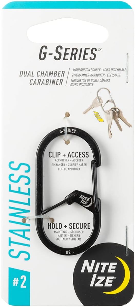 Nite IZE GS3-11-R6 G-Series Dual Chamber Carabiner, Size #3 1-Pack, Stainless - Image 5