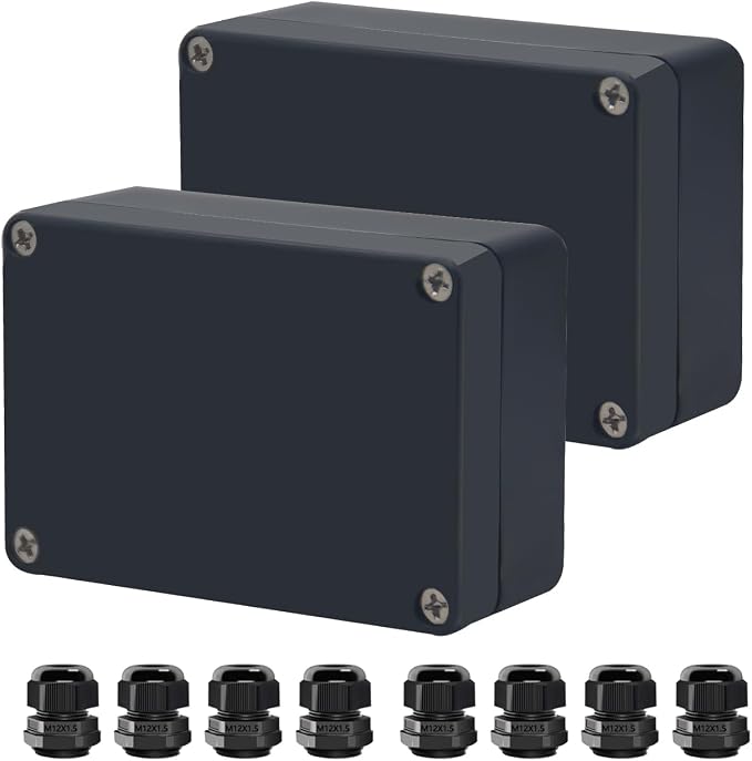Project Box ABS Black Electrical Boxes IP65 Outdoor Waterproof Box Electronic by Raculety