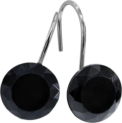 MitoVilla Black Shower Curtain Hooks Rings, Metal Shower Hooks by MitoVilla