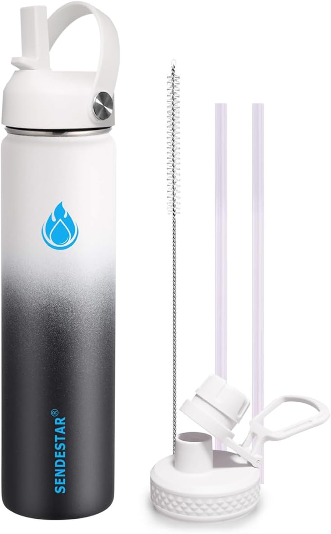 SENDESTAR Stainless Steel Wide Mouth Water Bottle 24oz Double Wall Vacuum by Sendestar