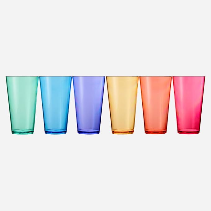 Khen Classic Plastic Reusable Drinking Glasses Restaurant Cups Style 20 oz - Image 7