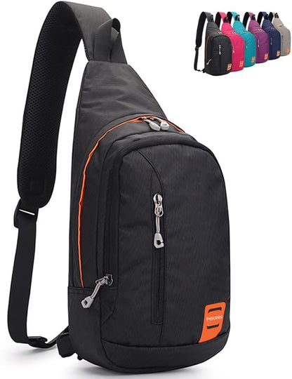 Peicees Small Sling Backpack Waterproof Unisex Shoulder Bag Chest Crossbody by Peicees