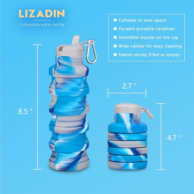Collapsible water bottles 2 Pack - Image 5