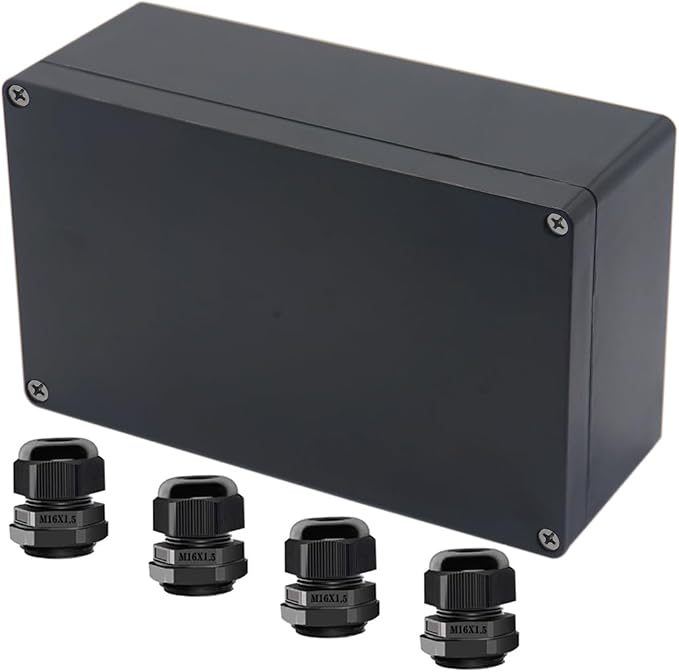 Project Box ABS Black Electrical Boxes IP65 Outdoor Waterproof Box Electronic by Raculety