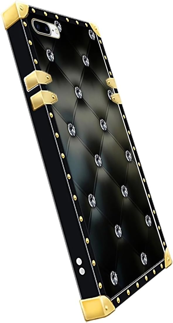 Compatible with iPhone 8 Plus 7 Plus Case, Shiny Black Sofa Crystal Luxury - Image 4