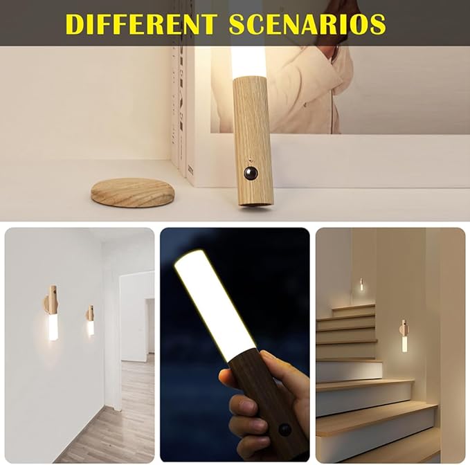 LANDGOO Wooden Motion Sensor Lights Indoor, Magnet Body Hallway Rechargeable - Image 8