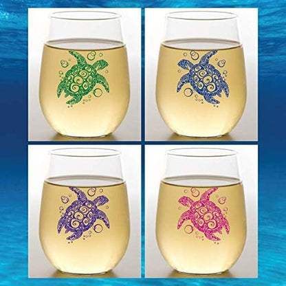Set of 4 Shatterproof Designer 16 oz Plastic Wine Glasses MADE in the USA by Unknown