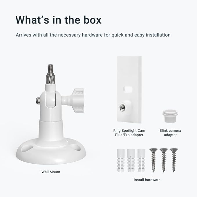 Holicfun 360° Adjustable Indoor/Outdoor Security Camera Wall Mount - Image 5