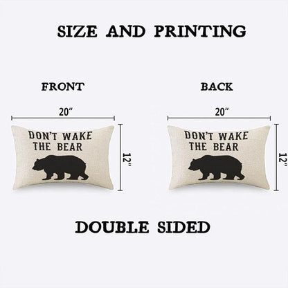 TKS MITLAN Don't Wake The Bear Decorative Pillow Covers Cool Animal Bear Black - Image 4