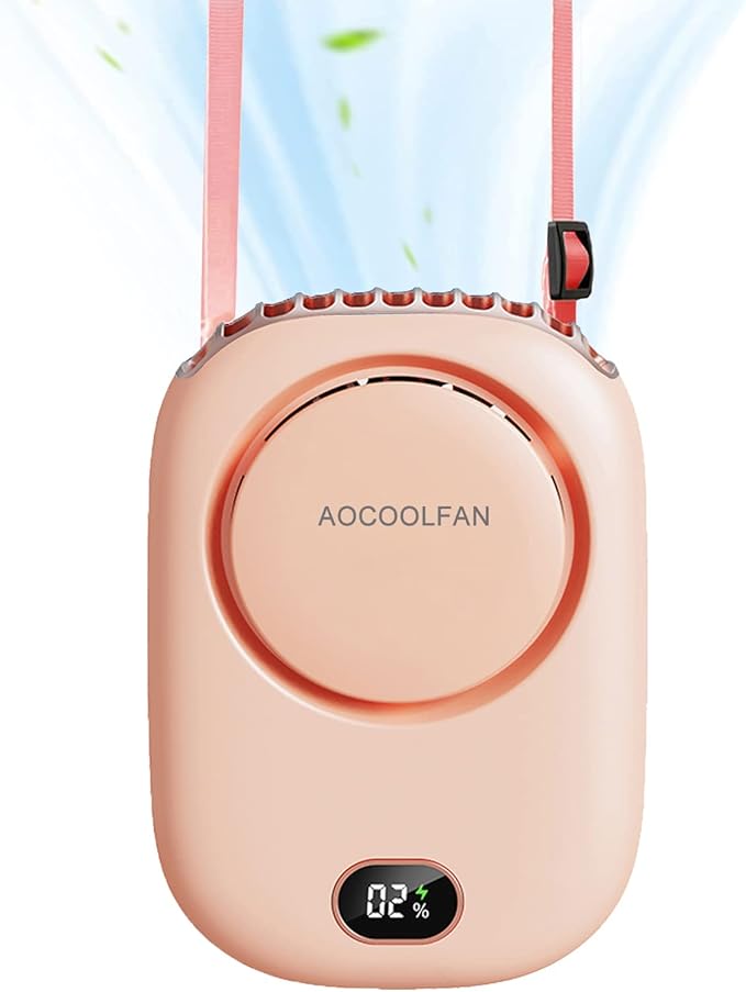 AOCOOLFAN Portable Neck Fan, Mini Small Personal Handheld Fan USB Rechargeable by AOCOOLFAN