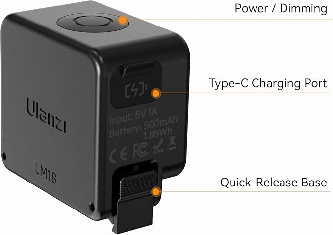 ULANZI LM18 2-Pack Vlogging Light Mini LED Action Camera Video Light Magnetic - Image 8