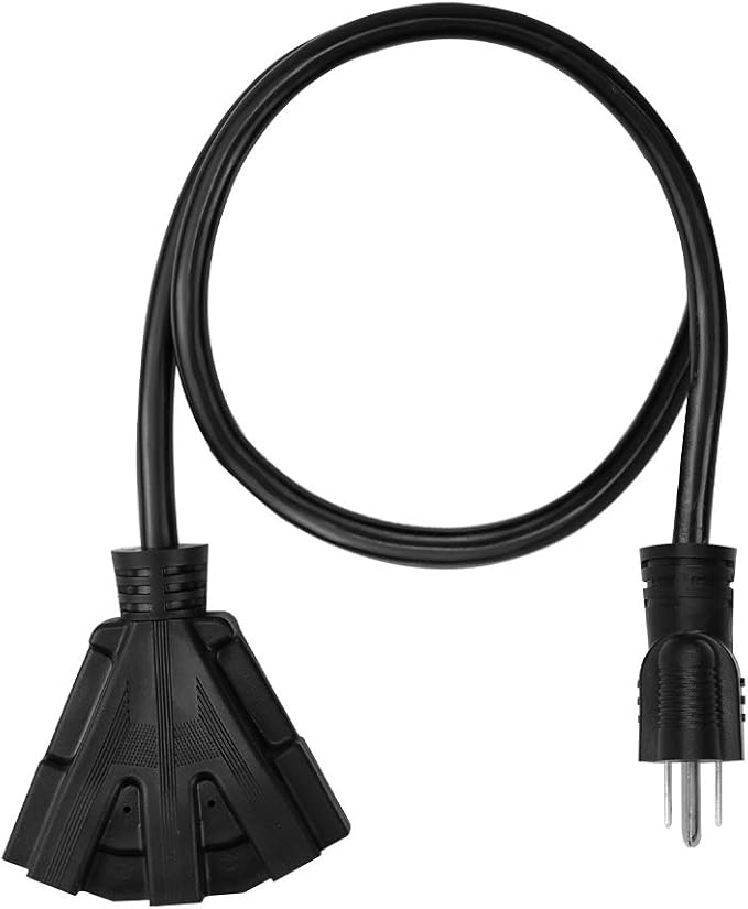 25FT 12/3 Outdoor Extension Cord, Heavy Duty 3-Outlet SJTW Indoor/Outdoor - Image 2