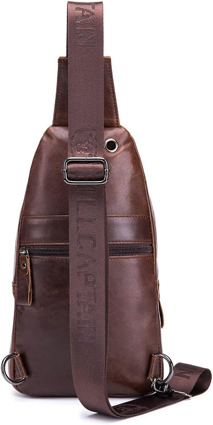 Hebetag Leather Sling Bag Crossbody Backpack - Image 2